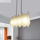 GobekUsa Modern Oval Panel Pendant Light - Milk Glass - 4-Light - Gold Finish