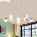 GobekUsa Modern Oval Shade Island Light - 8/12 Lights Glass Suspension Light in Black/White
