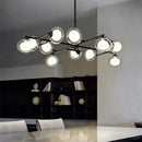 GobekUsa Modern Oval Shade Island Light - 8/12 Lights Glass Suspension Light in Black/White
