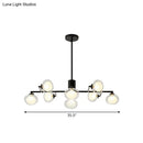 GobekUsa Modern Oval Shade Island Light - 8/12 Lights Glass Suspension Light in Black/White