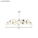 GobekUsa Modern Oval Shade Island Light - 8/12 Lights Glass Suspension Light in Black/White