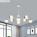 GobekUsa Modern Oval Shade Island Light - 8/12 Lights Glass Suspension Light in Black/White