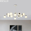 GobekUsa Modern Oval Shade Island Light - 8/12 Lights Glass Suspension Light in Black/White
