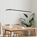 GobekUsa Modern Oval Suspended LED Restaurant Island Light in Black/White: Stylish Metal Fixture