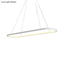 GobekUsa Modern Oval Suspended LED Restaurant Island Light in Black/White: Stylish Metal Fixture