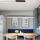 GobekUsa Modern Oval Suspended LED Restaurant Island Light in Black/White: Stylish Metal Fixture