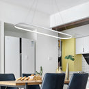 GobekUsa Modern Oval Suspended LED Restaurant Island Light in Black/White: Stylish Metal Fixture