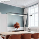 GobekUsa Modern Oval Suspended LED Restaurant Island Light in Black/White: Stylish Metal Fixture