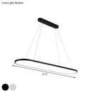 GobekUsa Modern Oval Suspended LED Restaurant Island Light in Black/White: Stylish Metal Fixture