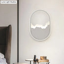 GobekUsa Modern Oval Wall Mount LED Stairway Sconce Lamp in White with Cracked Design