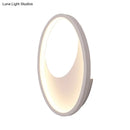 GobekUsa Modern Oval Wall Sconce Light - Acrylic White/Black LED Wall Lamp for Bedroom - Warm/White Light