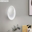 GobekUsa Modern Oval Wall Sconce Light - Acrylic White/Black LED Wall Lamp for Bedroom - Warm/White Light