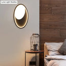 GobekUsa Modern Oval Wall Sconce Light - Acrylic White/Black LED Wall Lamp for Bedroom - Warm/White Light