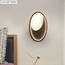 GobekUsa Modern Oval Wall Sconce Light - Acrylic White/Black LED Wall Lamp for Bedroom - Warm/White Light