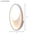 GobekUsa Modern Oval Wall Sconce Light - Acrylic White/Black LED Wall Lamp for Bedroom - Warm/White Light