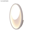 GobekUsa Modern Oval Wall Sconce Light - Acrylic White/Black LED Wall Lamp for Bedroom - Warm/White Light