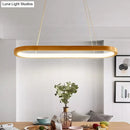 GobekUsa Minimalist Wood Island Pendant LED Ceiling Light - Modern Elliptic Design for Living Room