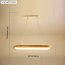 GobekUsa Minimalist Wood Island Pendant LED Ceiling Light - Modern Elliptic Design for Living Room