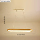 GobekUsa Minimalist Wood Island Pendant LED Ceiling Light - Modern Elliptic Design for Living Room
