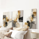 Neutral Abstract Wall Art Set of 3. Beige, Gray, Gold Prints by Wall Art Set