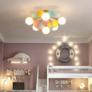 GobekUsa Kids' Room Glass Ball Chandelier, Modern LED Ceiling Light Fixture