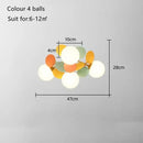 GobekUsa Kids' Room Glass Ball Chandelier, Modern LED Ceiling Light Fixture