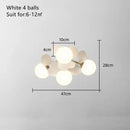 GobekUsa Kids' Room Glass Ball Chandelier, Modern LED Ceiling Light Fixture