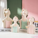 Modern pastel butterfly girl sculptures bedroom decor figurines by Decorbites