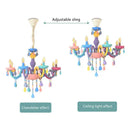 GobekUsa Crystal Chandelier: Modern Macaron Color Children Room Luminaire