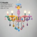 GobekUsa Crystal Chandelier: Modern Macaron Color Children Room Luminaire