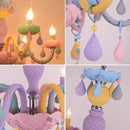 GobekUsa Crystal Chandelier: Modern Macaron Color Children Room Luminaire
