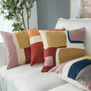 Modern pastel geometric cushion cover living room embroidered pillow case by Decorbites
