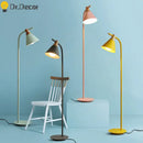 GobekUsa Iron Macaron Floor Lamp: Modern LED Wooden Tall Lamp for Living Room