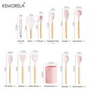 Modern pastel silicone kitchen utensil set with storage box by Decorbites