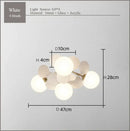 GobekUsa Frost Glass Ceiling Chandelier for Home Indoor Lighting
