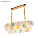 GobekUsa 3-Tier Stained Glass Billiard Light - Modern Island Chandelier (14 Lights) for Hotel and Restaurant
