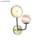 GobekUsa Minimalist Glass Sconce Light with Gold Accents - 2 Lights, Wall Mount, Bedside Lamp