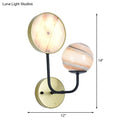 GobekUsa Minimalist Glass Sconce Light with Gold Accents - 2 Lights, Wall Mount, Bedside Lamp