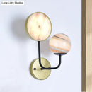 GobekUsa Minimalist Glass Sconce Light with Gold Accents - 2 Lights, Wall Mount, Bedside Lamp