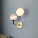 GobekUsa Minimalist Glass Sconce Light with Gold Accents - 2 Lights, Wall Mount, Bedside Lamp