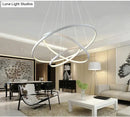 GobekUsa Modern Pendant Lights 4/3/2/1 Circle Rings Acrylic Aluminum LED Pendant Lamp for Living Room Dining Room