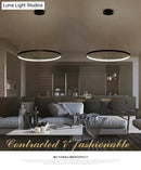 GobekUsa Modern Pendant Lights 4/3/2/1 Circle Rings Acrylic Aluminum LED Pendant Lamp for Living Room Dining Room