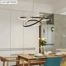 GobekUsa Modern Pendant Lights 4/3/2/1 Circle Rings Acrylic Aluminum LED Pendant Lamp for Living Room Dining Room