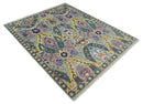 Wool Area Rug Green Pink Gold - Hand-Knotted Traditional Oushak by The Rug Decor