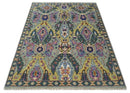 Hand knotted Green, Pink and Gold Traditional large design Antique Oushak Custom Made wool Area Rug