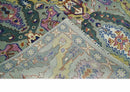 Wool Area Rug Green Pink Gold - Hand-Knotted Traditional Oushak by The Rug Decor