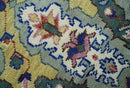 Wool Area Rug Green Pink Gold - Hand-Knotted Traditional Oushak by The Rug Decor