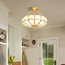 GobekUsa Brass Ceiling Lamp: Modern Nordic Light Luxury LED Fixture for Home Bedroom