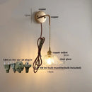GobekUsa Clear Glass LED Wall Light | Modern Adjustable Nordic Copper Lamp Fixtures