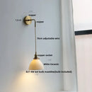 GobekUsa Clear Glass LED Wall Light | Modern Adjustable Nordic Copper Lamp Fixtures